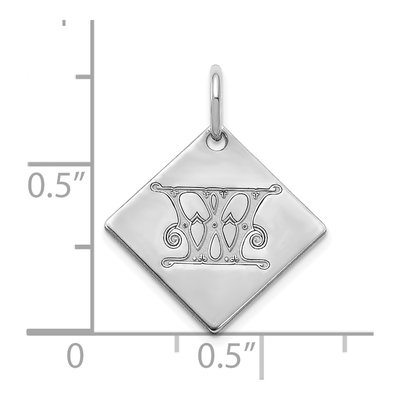 Sterling Silver Letter W Pendant – view 2