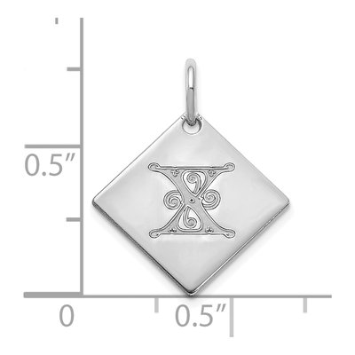 Sterling Silver Letter X Pendant – view 2