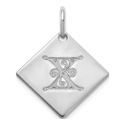 Sterling Silver Letter X Pendant