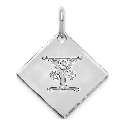 Sterling Silver Letter Y Pendant