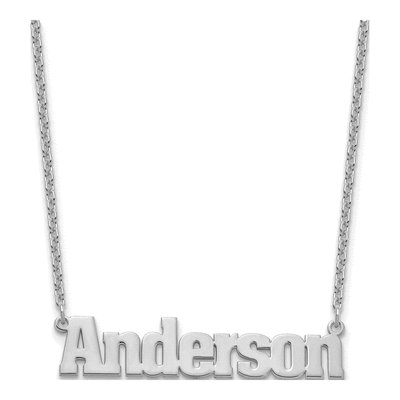 14K White Gold Personalized Name Plate Pendant – view 3