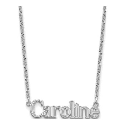 14K White Gold Personalized Name Plate Pendant – view 3
