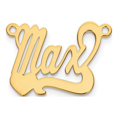 Gold-Plated Sterling Silver Personalized Heart Name Plate Pendant – view 2