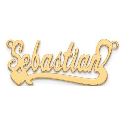 Gold-Plated Sterling Silver Personalized Heart Name Plate Pendant – view 3