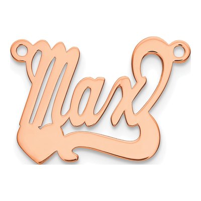 14K Rose Gold Personalized Heart Name Plate Pendant – view 2