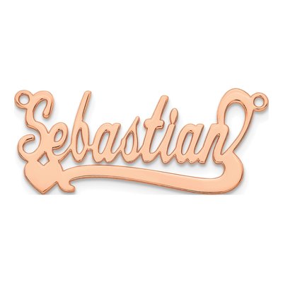 14K Rose Gold Personalized Heart Name Plate Pendant – view 4