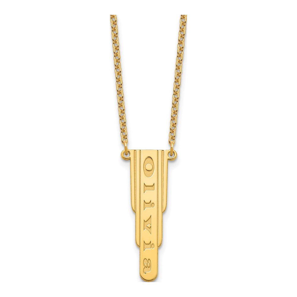 Gold-Plated Sterling Silver Bar Charm