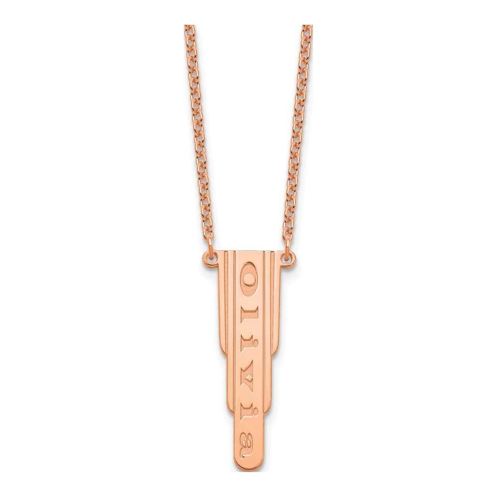 Rose Gold-Plated Sterling Silver Personalized Bar Charm