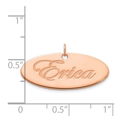 14K Rose Gold Personalized Oval Name Plate Pendant – view 5