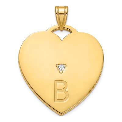Gold-Plated Sterling Silver Diamond Personalized Letter Pendant – view 2