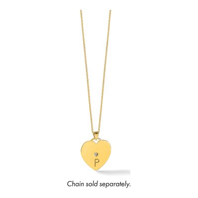 Gold-Plated Sterling Silver Diamond Personalized Letter Pendant – view 5
