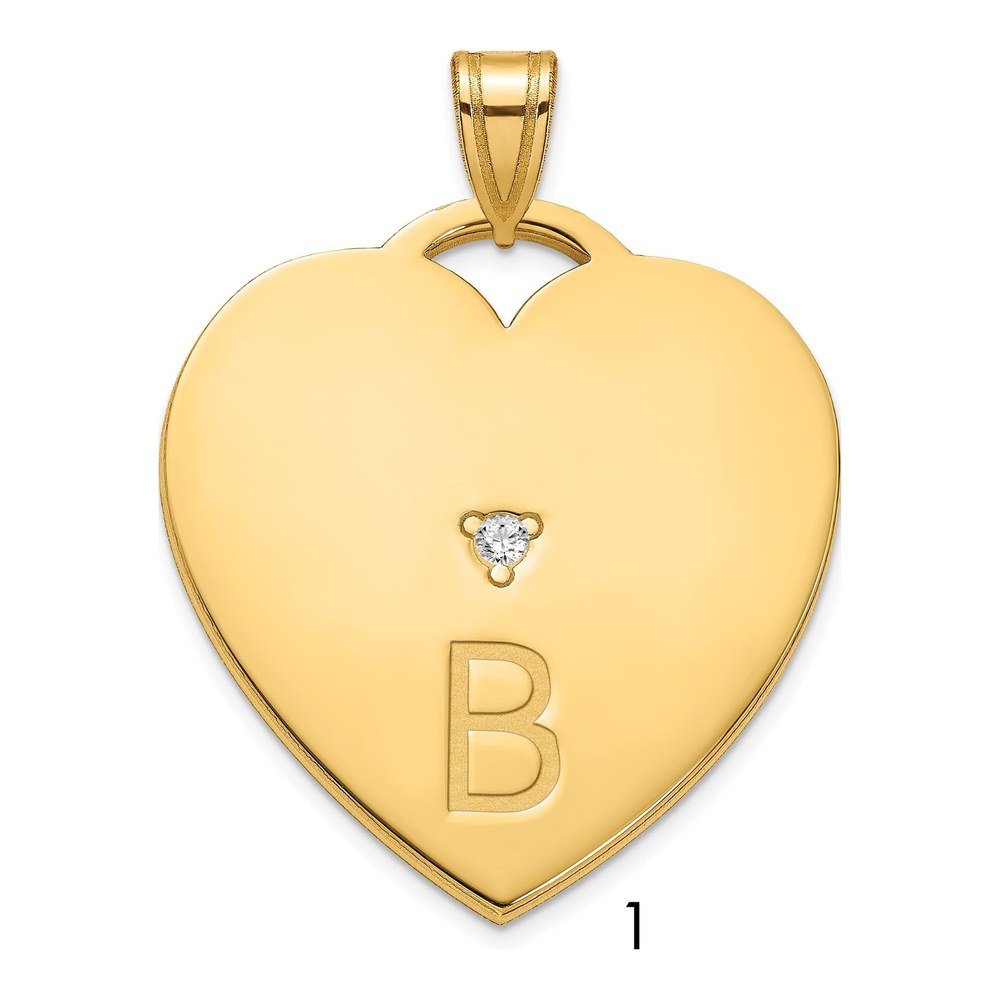 Gold-Plated Sterling Silver Diamond Personalized Letter Pendant