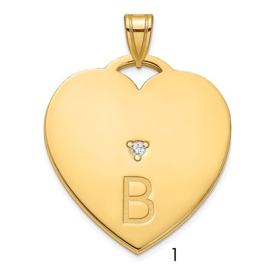 Gold-Plated Sterling Silver Diamond Personalized Letter Pendant