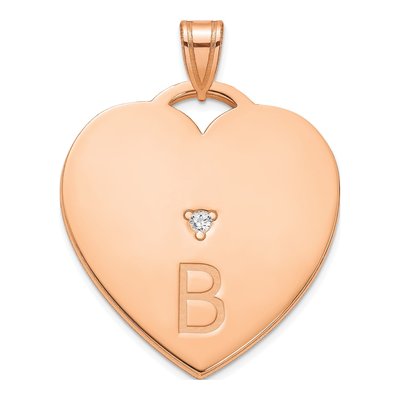 Rose Gold-Plated Sterling Silver Diamond Letter Charm – view 2