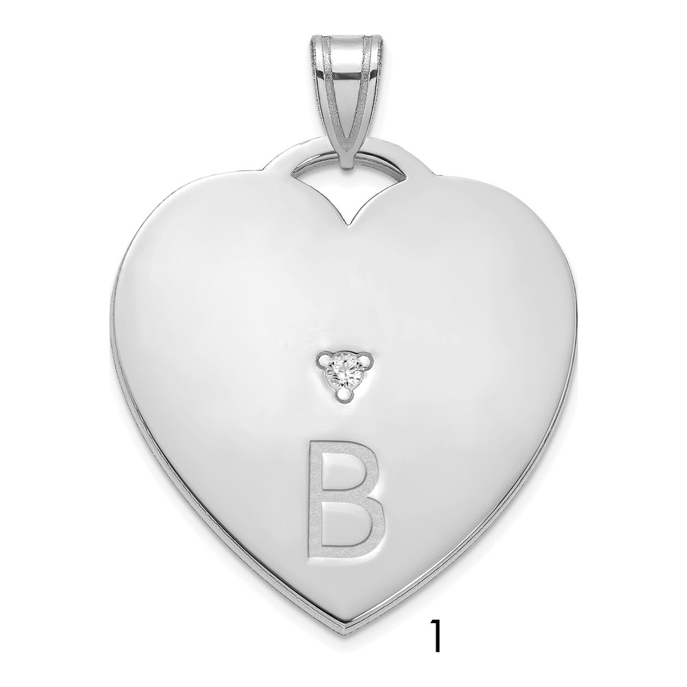 Sterling Silver Letter Charm with Diamond Accent