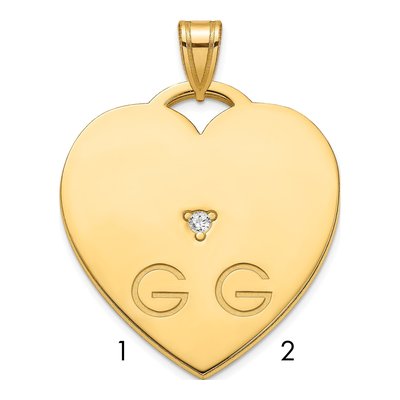 Gold-Plated Sterling Silver Diamond 2-Letter Initial Charm
