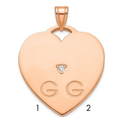 Rose Gold-Plated Sterling Silver Diamond 2-Letter Charm