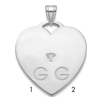 Sterling Silver Diamond Personalized 2-Letter Charm