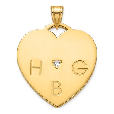 Gold-Plated Sterling Silver Diamond Personalized 3-Letter Charm – view 2