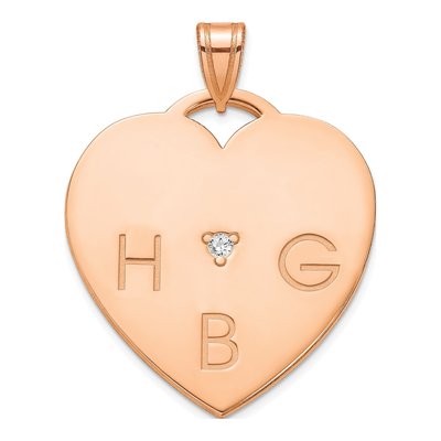 Rose Gold-Plated Sterling Silver Diamond 3-Letter Charm – view 2
