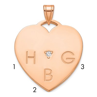 Rose Gold-Plated Sterling Silver Diamond 3-Letter Charm