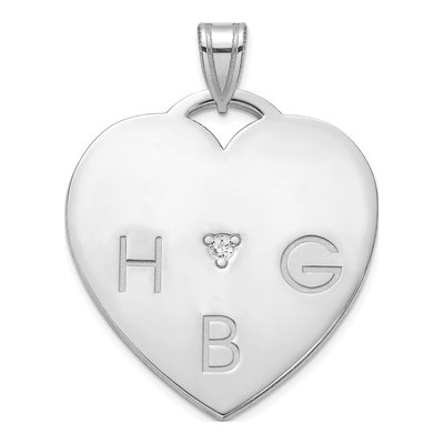 Sterling Silver Diamond 3-Letter Initial Charm – view 2