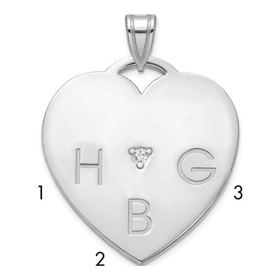 Sterling Silver Diamond 3-Letter Initial Charm