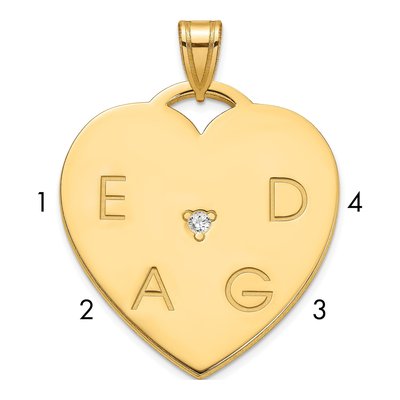 Gold-Plated Sterling Silver Diamond Personalized 4-Letter Charm