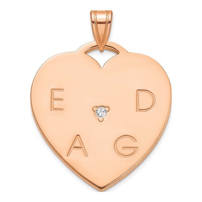 Rose Gold-Plated Sterling Silver Diamond Personalized 4-Letter Charm – view 2