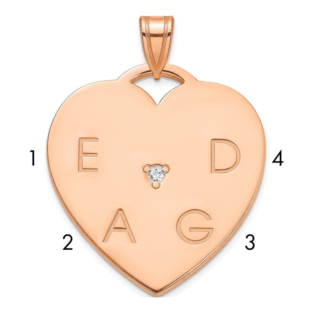 Rose Gold-Plated Sterling Silver Diamond Personalized 4-Letter Charm