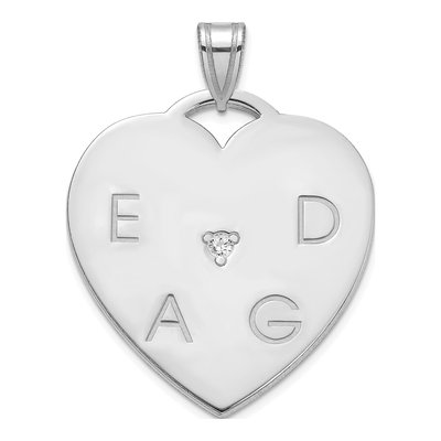 Sterling Silver Diamond 4-Letter Charm – view 2
