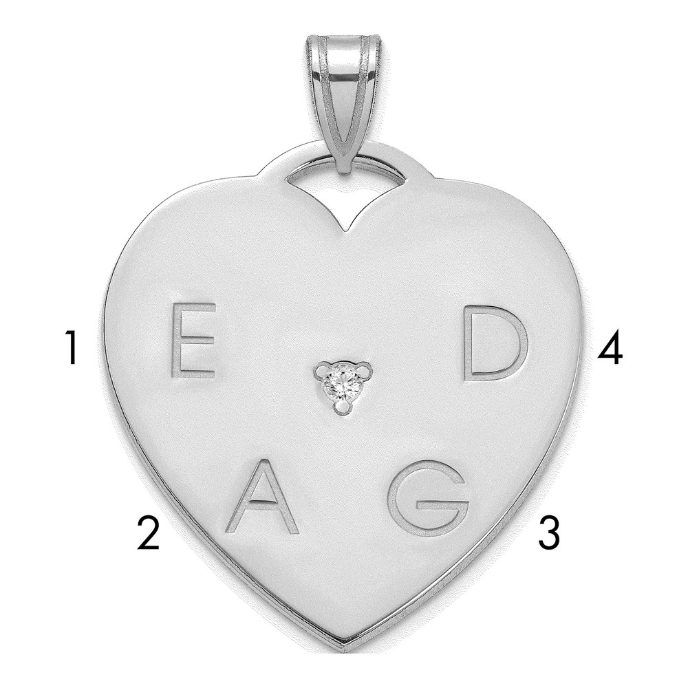 Sterling Silver Diamond 4-Letter Charm