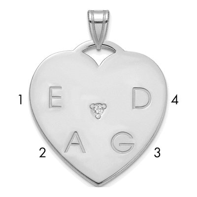 Sterling Silver Diamond 4-Letter Charm
