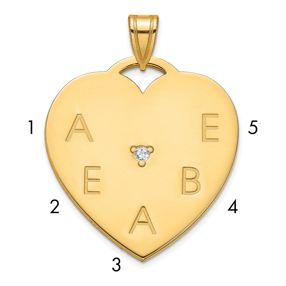 Gold-Plated Sterling Silver Diamond 5-Letter Name Pendant