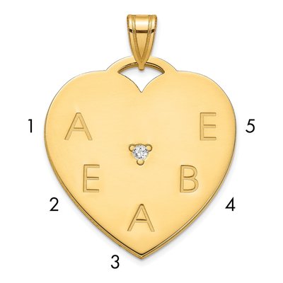 Gold-Plated Sterling Silver Diamond 5-Letter Name Pendant