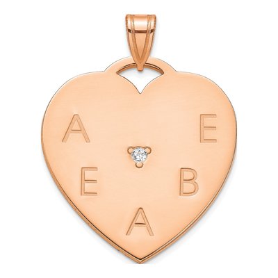 Rose Gold-Plated Sterling Silver Diamond Personalized 5-Letter Charm – view 2