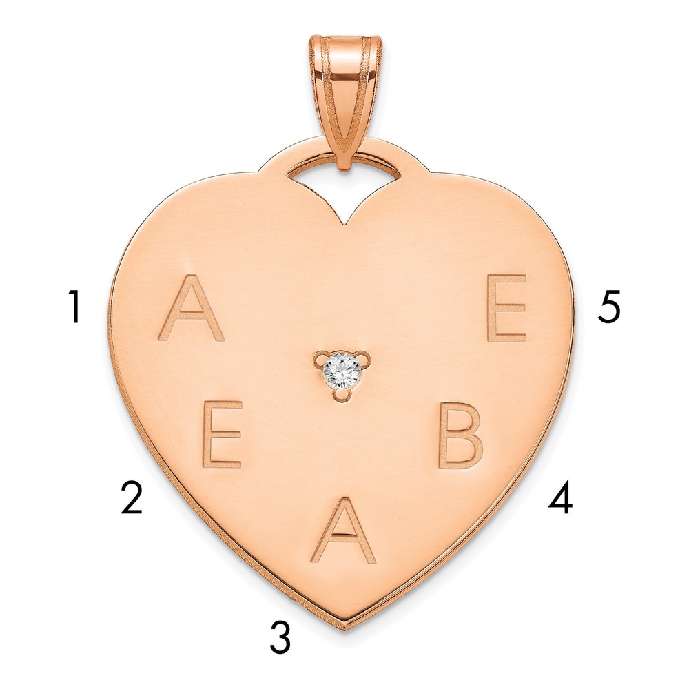 Rose Gold-Plated Sterling Silver Diamond Personalized 5-Letter Charm