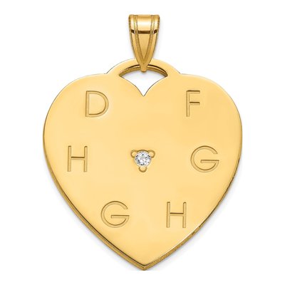 Gold-Plated Sterling Silver Diamond Personalized Letter Charm – view 2