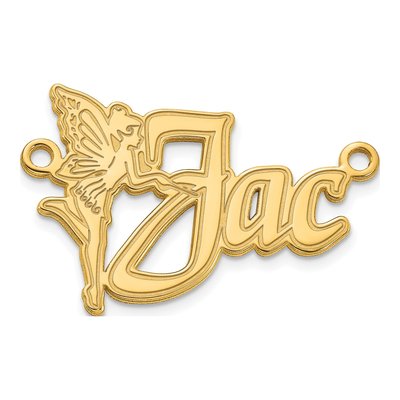 Gold-Plated Sterling Silver Personalized Fairy Name Plate Pendant – view 2