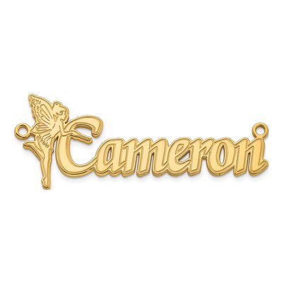 Gold-Plated Sterling Silver Personalized Fairy Name Plate Pendant – view 3