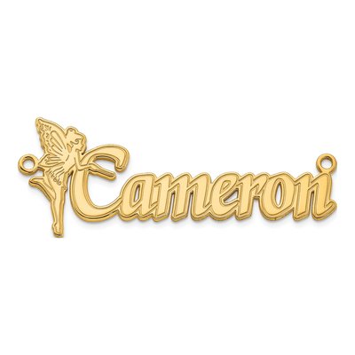 Gold-Plated Sterling Silver Personalized Fairy Name Plate Pendant – view 4