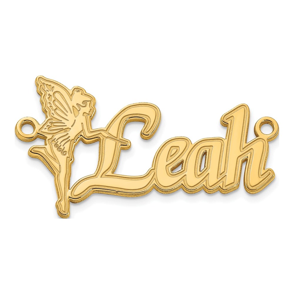 Gold-Plated Sterling Silver Personalized Fairy Name Plate Pendant