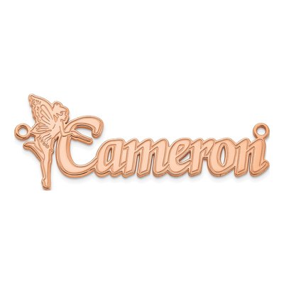 14K Rose Gold Personalized Fairy Name Plate Pendant – view 3