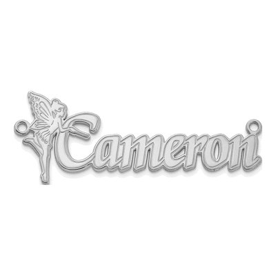 14K White Gold Personalized Fairy Name Plate Pendant – view 3
