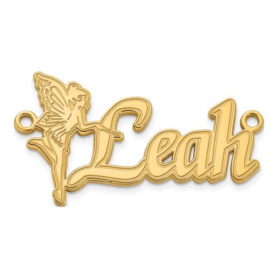 14K Yellow Gold Fairy Name Plate Pendant