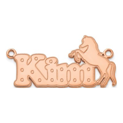 Rose Gold-Plated Sterling Silver Personalized Horse Name Plate Pendant – view 2
