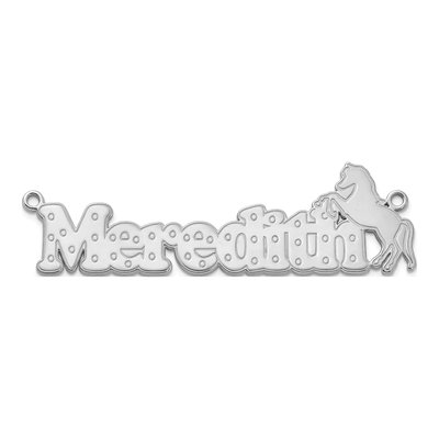 14K White Gold Personalized Horse Name Plate Pendant – view 4