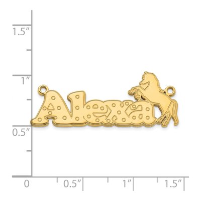 14K Yellow Gold Horse Name Plate Pendant – view 5
