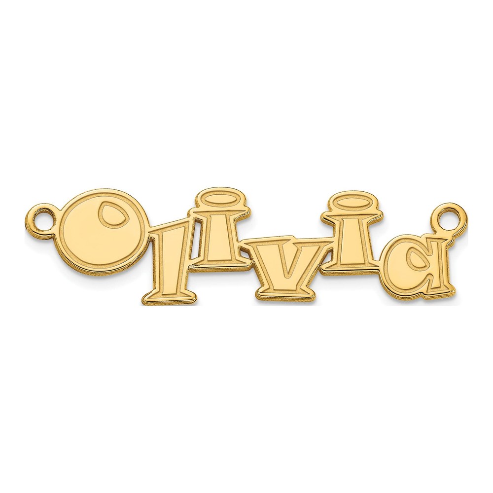 Gold-Plated Sterling Silver Personalized Name Plate Pendant