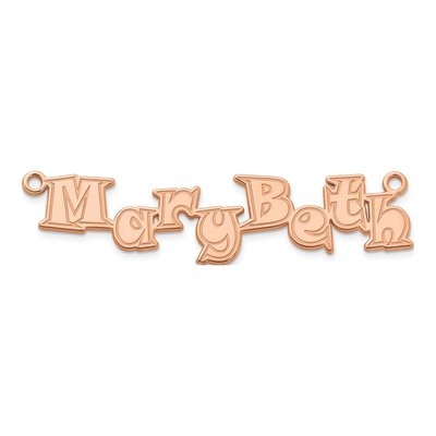 Rose Gold-Plated Sterling Silver Personalized Name Plate Pendant – view 3